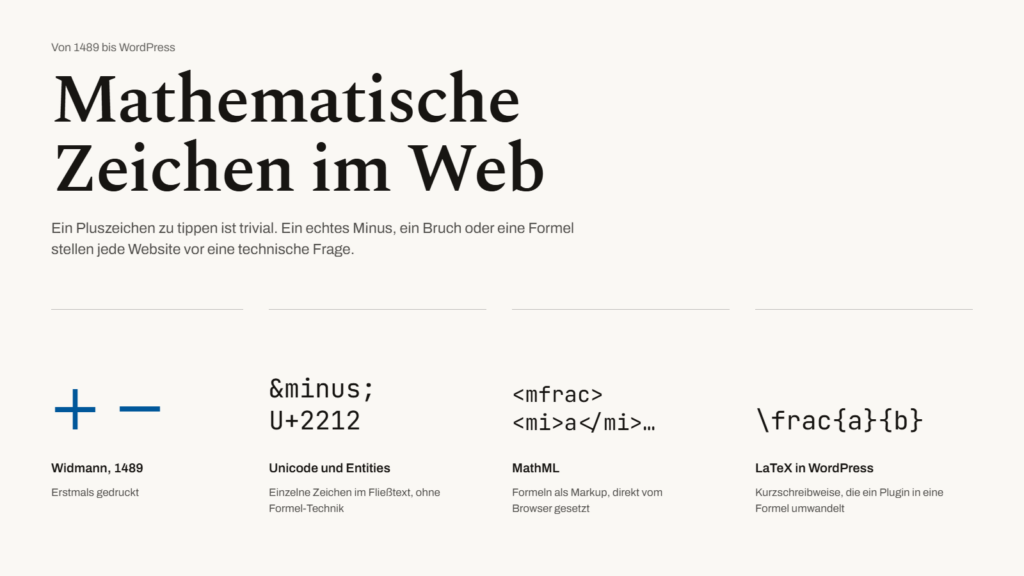 Mathematische Zeichen im Web
