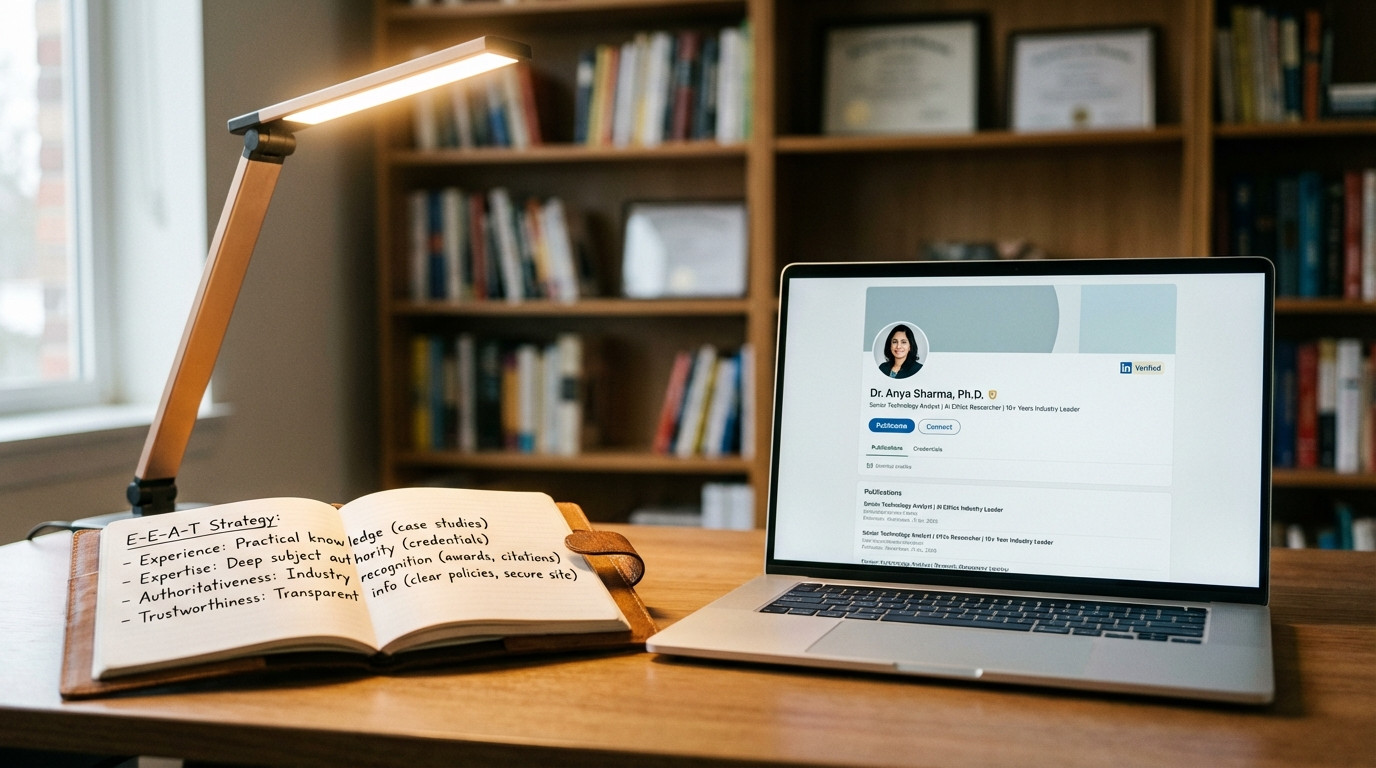 E-E-A-T Signale für AEO Optimization – Autorenprofile, Backlinks und topische Autorität