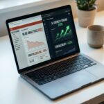 Alte Blogposts mit KI aktualisieren – strukturierter Workflow auf einem Laptop-Bildschirm