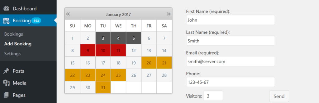 Wordpress Plugin Booking Calendar