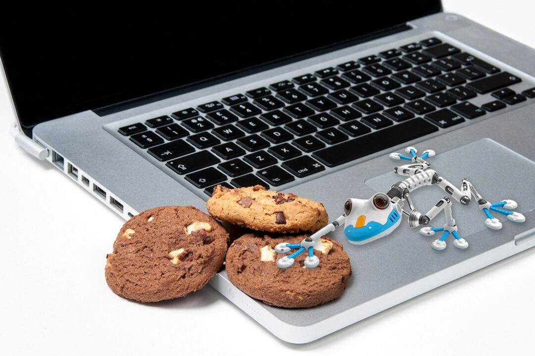 Cookie auf einem Notebook