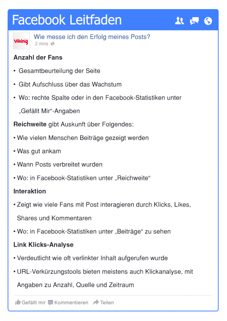 Erfolg von Facebookposts messen