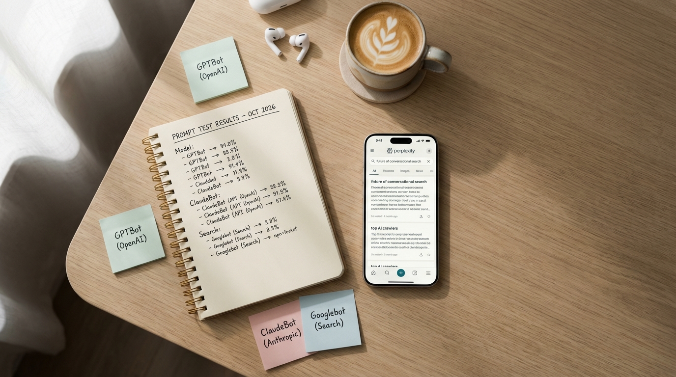 GEO Performance messen – manuelle Prompt-Tests und Log-File-Analyse für AI-Crawler