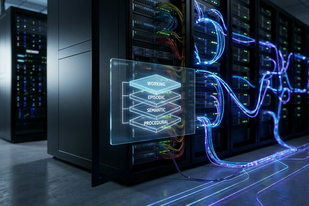 Hermes KI Agent mit persistentem Memory-System – visuelle Architekturdarstellung