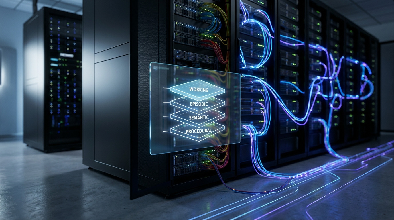 Hermes KI Agent mit persistentem Memory-System – visuelle Architekturdarstellung