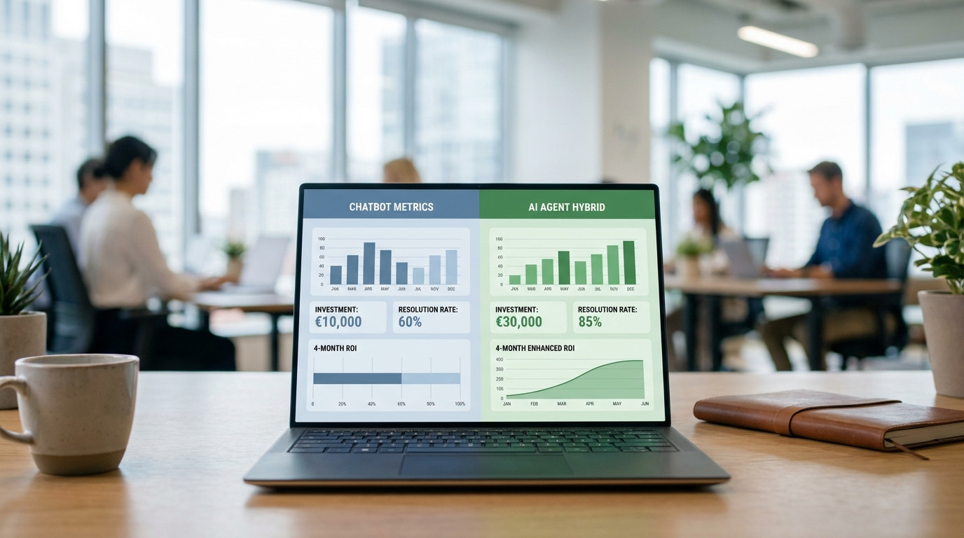 ROI-Vergleich zwischen Chatbot und KI-Agent Implementierung mit Break-Even-Analyse