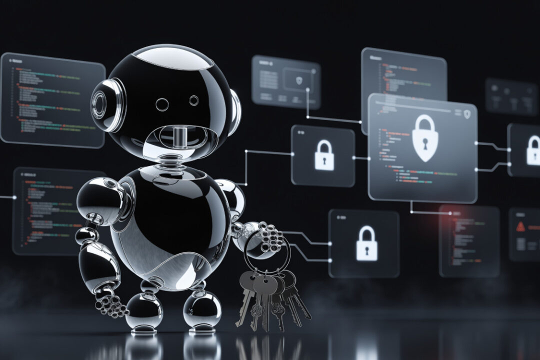 Roboter mit Schlüsseln und Daten