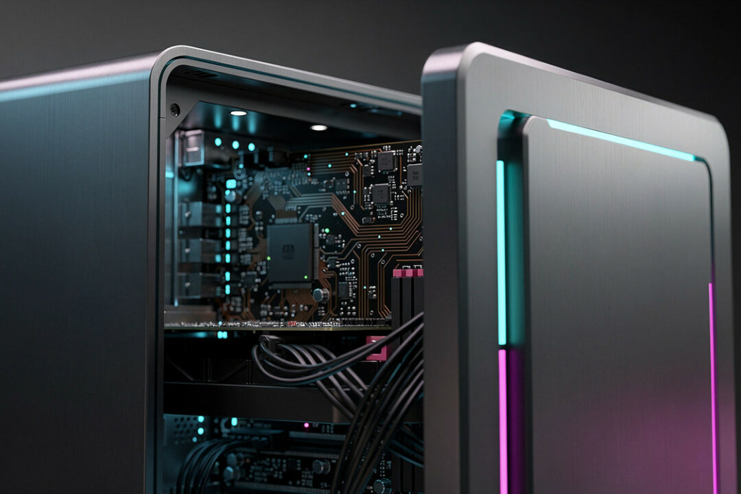 Moderne Computerhardware mit RGB-Beleuchtung