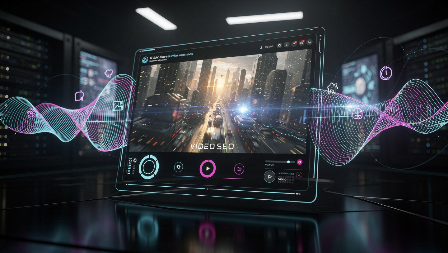 Tablet mit Video-SEO-Datenvisualisierung