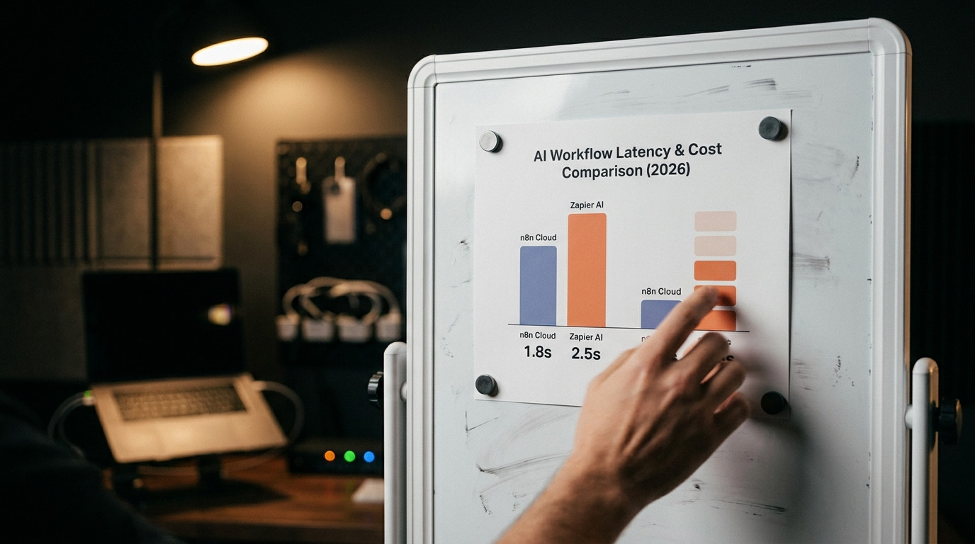 Vergleichstabelle n8n KI Automation vs. Zapier AI: Latenz, Kosten und Executions
