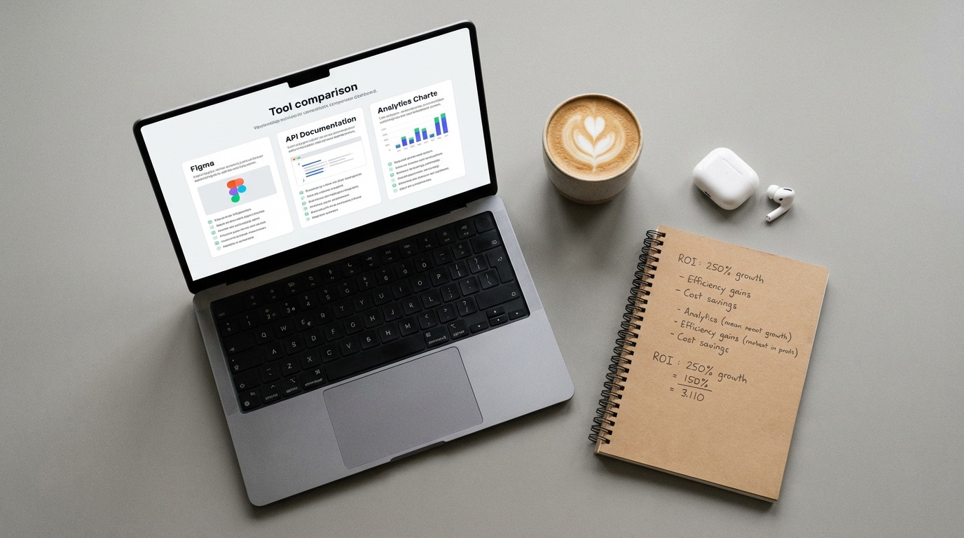 ROI-Vergleich KI-Agenten Web Design: Tool-Stack-Übersicht mit Figma, UXPilot und Gemini API