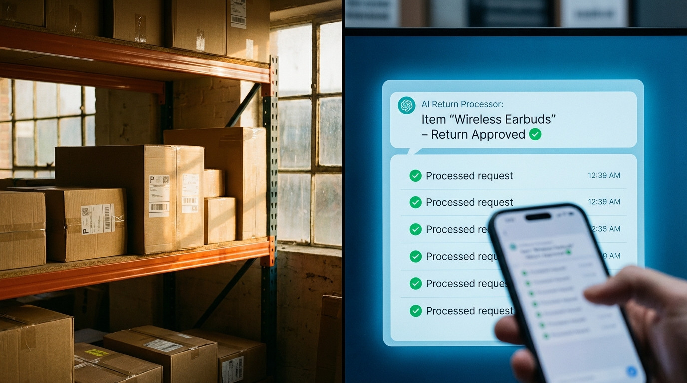WooCommerce KI-Agent verarbeitet Retouren und Support-Anfragen automatisch – Workflow-Visualisierung