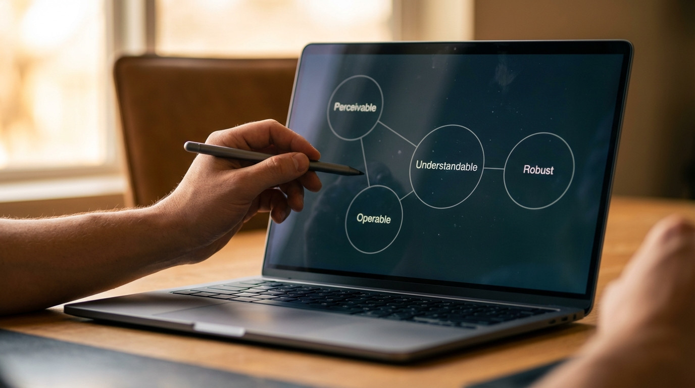 WCAG 2.1 Prinzipien Wahrnehmbar Bedienbar Verständlich Robust für WordPress erklärt