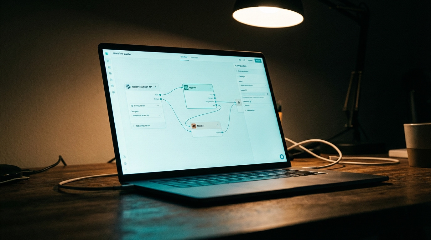n8n WordPress Automation – visueller Workflow-Builder mit MCP-Integration und KI-Agenten