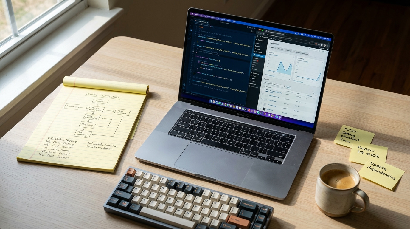 Vibe Coding Praxisbeispiel: WooCommerce Plugin Entwicklung mit Cursor AI und PHP-Code im Editor