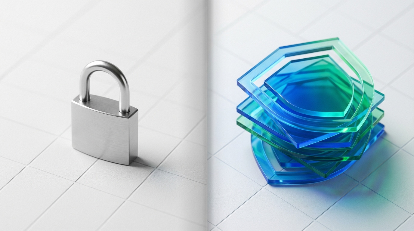 Vergleich WordPress Security Stack: klassisches Plugin vs. mehrschichtige Abwehr mit Virtual Patching und WAF