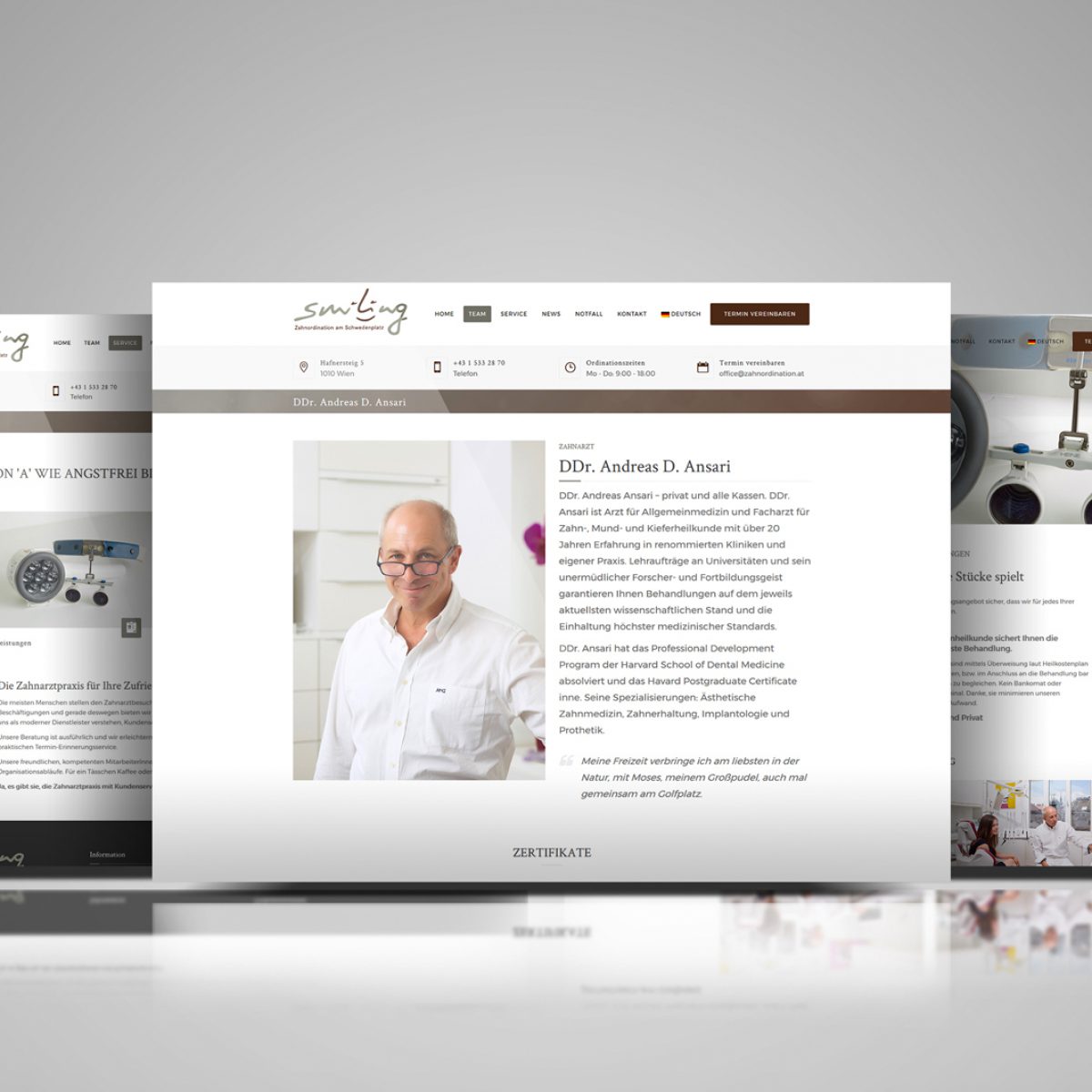 Webdesign Beispielprojekt Zahnarztpraxis DDr. Ansari