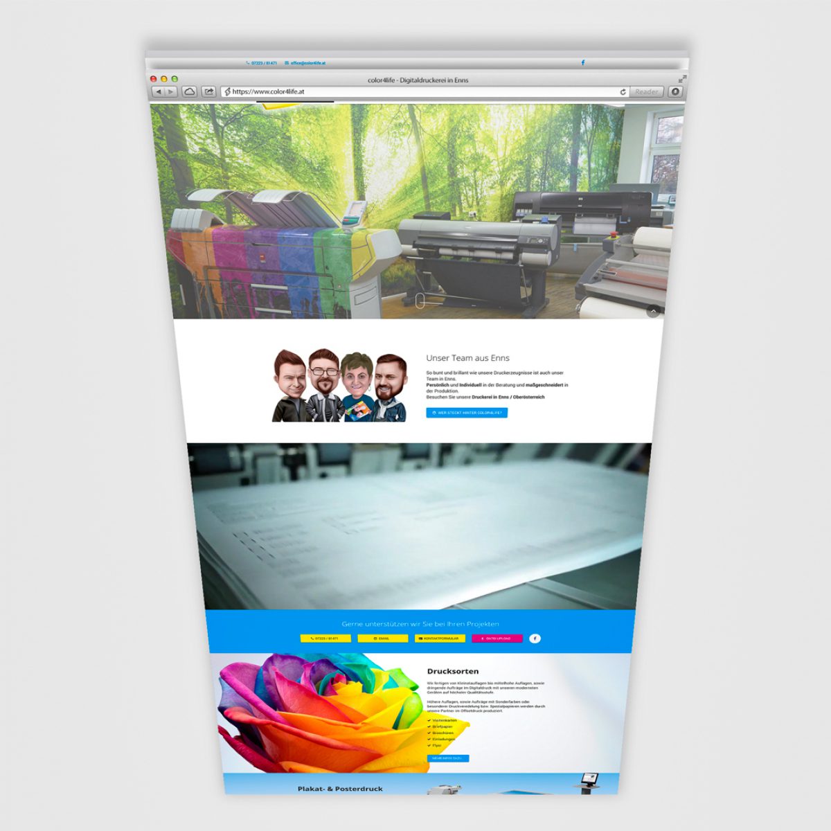 Webdesign Beispielprojekt Druckerei Color4life