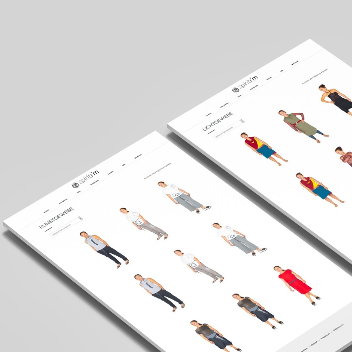 Webdesign Beispielprojekt Spiriti'm Modedesign