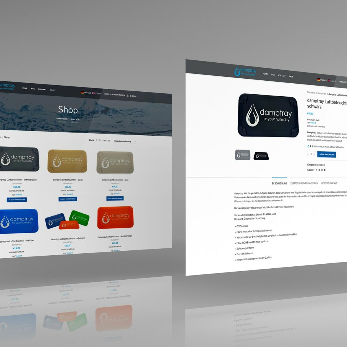 Webdesign Beispielprojekt Damptray